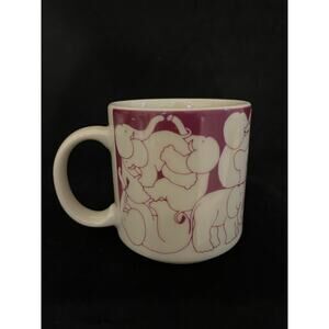 Vintage 1984 Taylor & NG Elephant Orgy Mug Light Pink Made in Japan